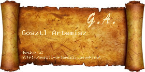Gosztl Artemisz névjegykártya